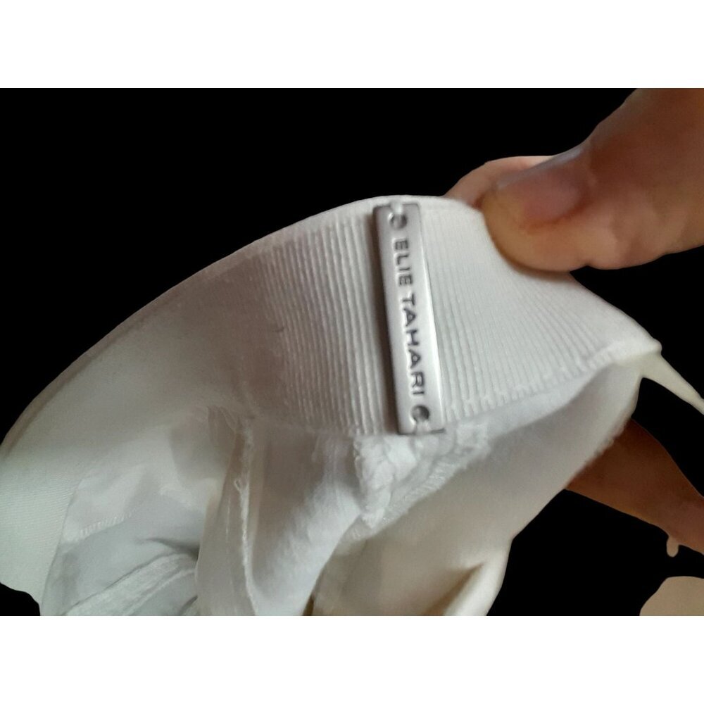 Elie Tahari Linen Blend Luxury Stretch Summer Casual Pants Size 6 White - Picture 7 of 9